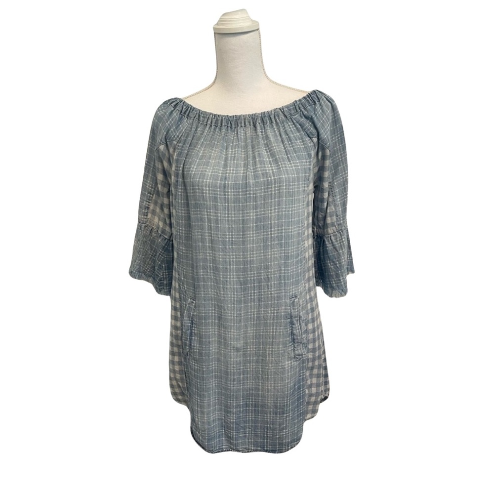 Ladies Short Denim Dress with Pockets Small